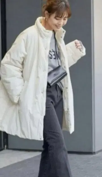 spick&span 스탠드 카라 충전솜 오버 블루종