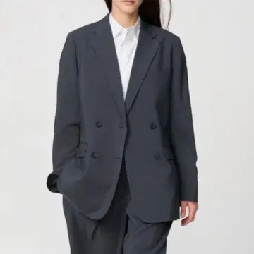 UNIQLO C: 감동 더블 자켓 릴랙스 핏 다크 그레이 L