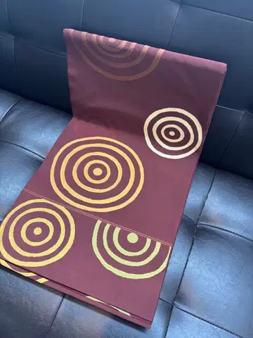 도마 쓰즈레 후쿠로 오비 격식 크림슨 버건디 세련된 고급 도마사