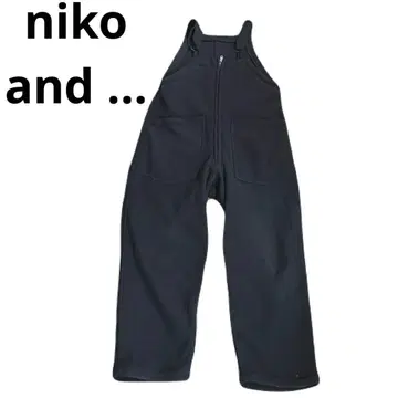 niko and - 플리스 살로펫 오버롤 블랙