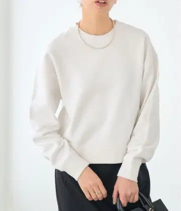 IENA 코튼 쭈리 크롭 풀오버 맨투맨