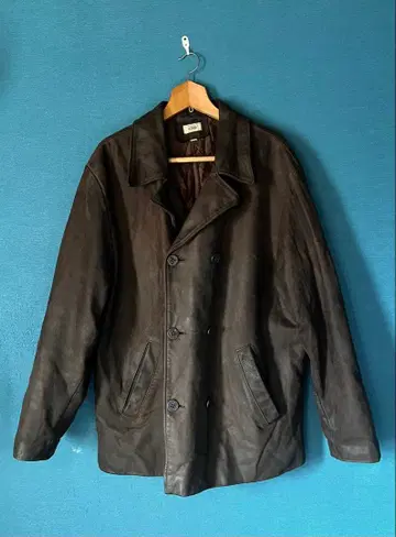 KIABI LEATHER PEACOAT FRANCE VINTAGE