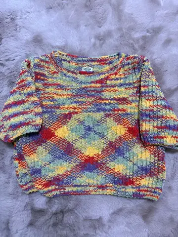 Oriens 반팔 니트 스웨터 멀티 컬러