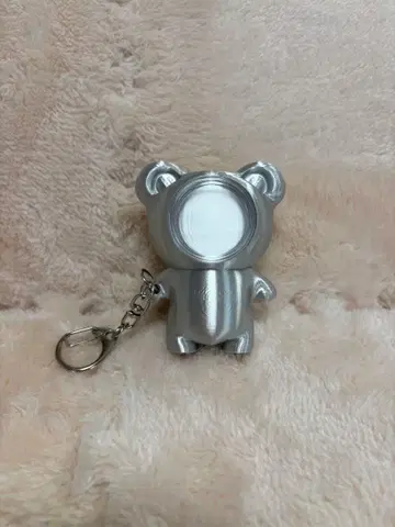 곰돌이 얼굴 끼우기 키링 실버