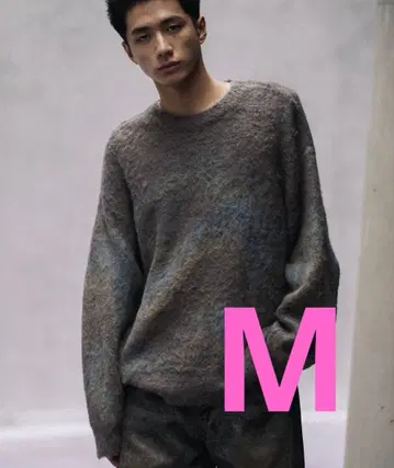 [ WYM ] 모헤어 블렌드 자카드 샤기 니트