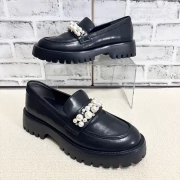 RANDA 란다 펄 x 비쥬 통굽 로퍼 블랙 L 사이즈