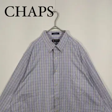 CHAPS 체크 무늬 긴팔 버튼다운 셔츠 XL