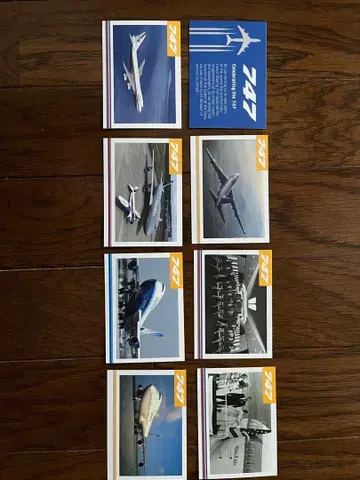 보잉747과 항공기 정보 카드 8매 세트