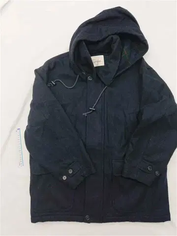 마일스톤 울 혼방 후드 부착 자켓 다크 네이비 M