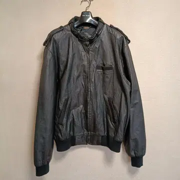 MEMBERS ONLY 블랙 가죽 자켓 L