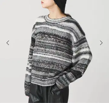 미사용 새상품 beauty&youth 멀티 보더 니트