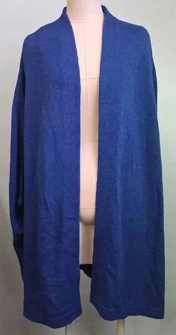 [ 새상품 ] hhille 블루 판초 니트 헴프 코튼 y50