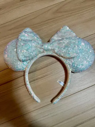 미키 귀 머리띠 홀로그램 화이트