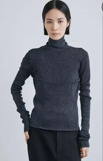 MIESROHE 시어 리브 터틀 니트 [ 워셔블 ]