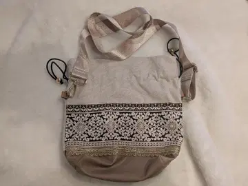 인도 자수 베이지 숄더백 가방