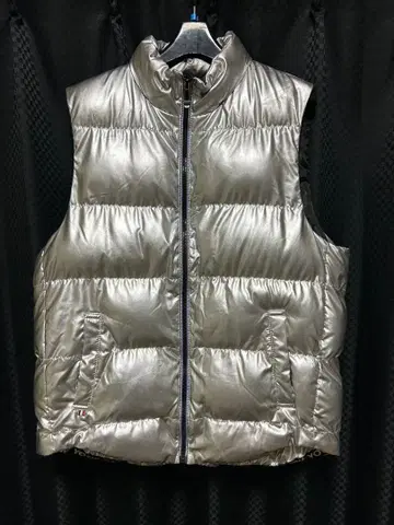 실버 다운 베스트 광택 있음 댄스 의상으로도