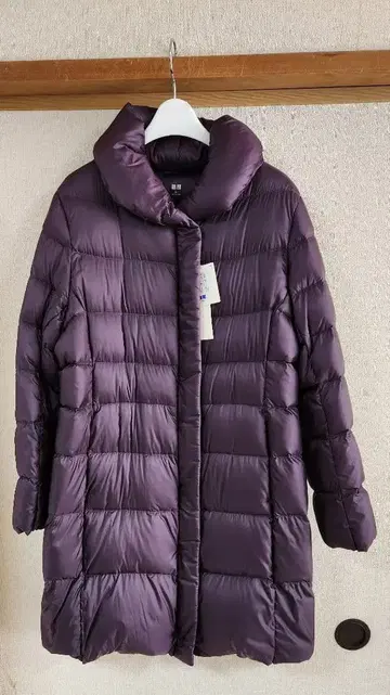 89 유니클로 울트라 라이트 다운 숄카라 코트 XL 78 퍼플