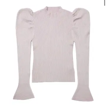 herlipto Volume-Sleeve Glitter Knit Top