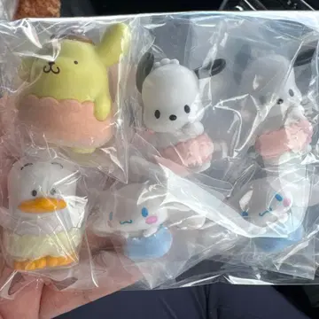 산리오 캐릭터 피규어 6개 세트 호박 바지