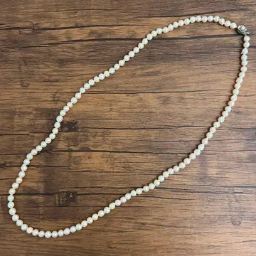 [ Y ] 진주 펄 롱 목걸이 silver 실버 9.0-9.5mm