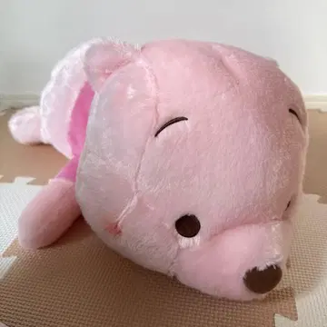 곰돌이 푸 빨간 볼 엎드림 기가 점보 벚꽃 컬러 봉제 인형