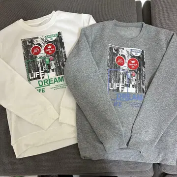 미사용 새상품 트레이닝복 화이트 그레이 속기모 M