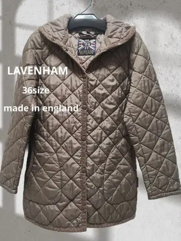 라벤햄 퀼팅 자켓 코트 후드 부착