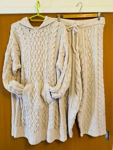 젤라또피케 케이블 니트 룸웨어 상하의 세트