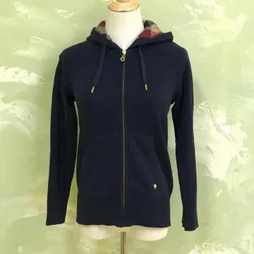 F3466 BLUE LABEL 후드티 체크 무늬 사이즈 38 네이비