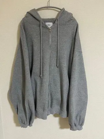 YACA 오버 사이즈 빅 사이즈 그레이 지퍼 맨투맨 후드티