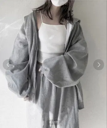 YACA 오버 사이즈 빅 사이즈 그레이 지퍼 맨투맨 후드티