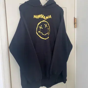 00년대 빈티지 NIRVANA 스마일리 페이스 후드티 사이즈 L
