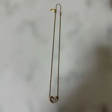 빈티지 ATTWOOD 하트형 크리스탈 목걸이 A&S 각인