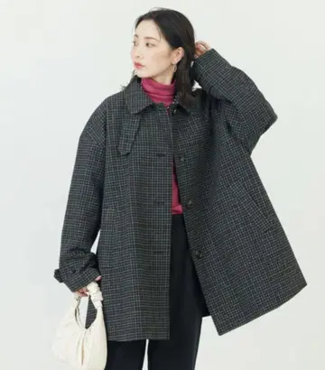 프리크스토어 체크 스텐카라 코트