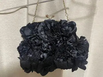 카카투 블랙 꽃 장식 플라워 파티 백