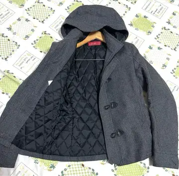RIELABO 리에라보 더플 코트 하운드투스 체크 패턴 충전솜
