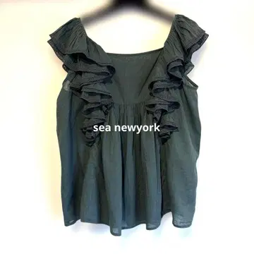 sea newyork 슬리브리스 블라우스 다크 그린