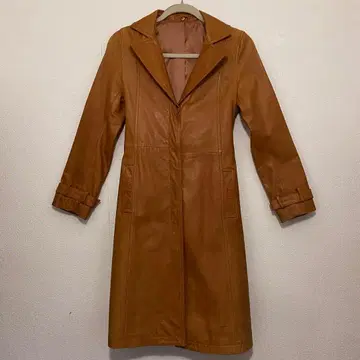 RU JEANS / 가죽 롱 코트 ( 벨트 포함 ) VINTAGE