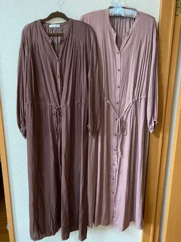 natural couture 롱 원피스 2세트 리본 새틴