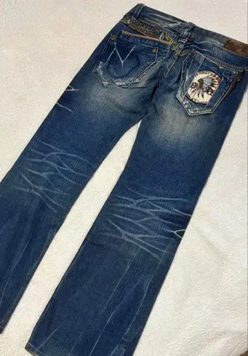 y2k Red pepper 로우라이즈 플레어 데님 청바지