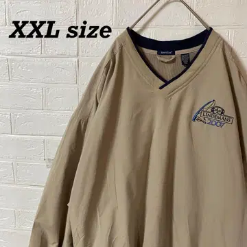 아메카지 풀오버 나일론 자켓 베이지 오버 사이즈