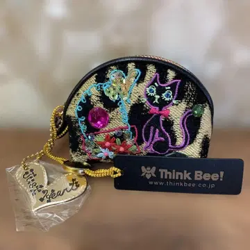 Think Bee! 고양이 자수 파우치 7611