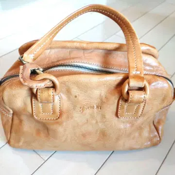 genten 브라운 가죽 핸드백