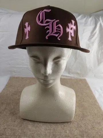CH 브라운 캡 핑크 자수