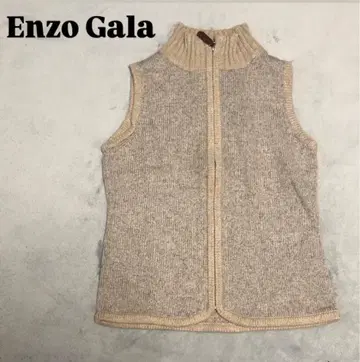[ Enzo Gala ] 터틀넥 지퍼 베스트 니트 소재
