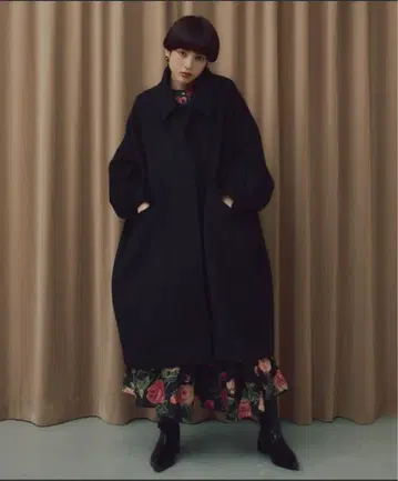 울 오버 사이즈 롱 코트