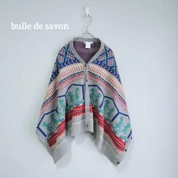 [ 새상품급 ] 뷔르데사봉 니트 가디건 머플러 2way 아가일 무늬