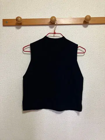 snidel 스나이델 리브 니트 슬리브리스 베스트 블랙 F