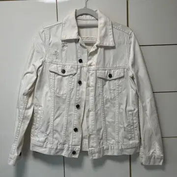 Layla Rose 화이트 데님 자켓 데미지 가공