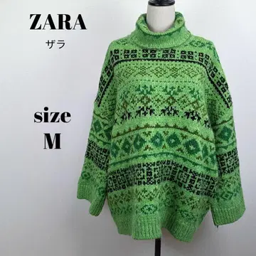[ a2094 ] ZARA 자라 루즈핏 자카드 터틀넥 니트 M